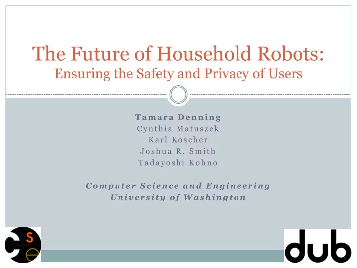 the future of household robots