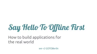 Ola Gasidlo  - Developer for +10 years  - Core Member of Hoodie  - Co-Organizer of OTSConf