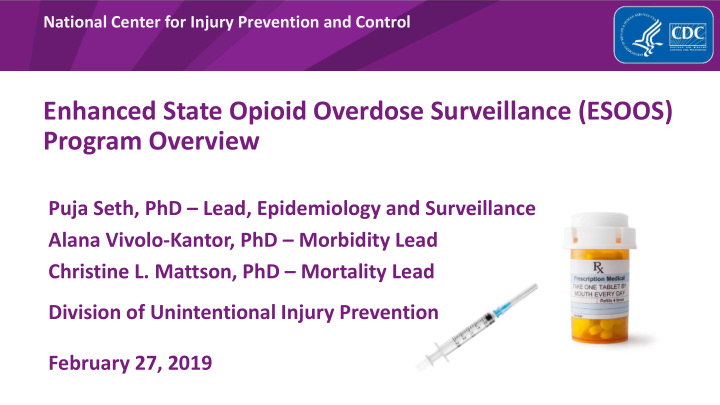 enhanced state opioid overdose surveillance esoos program