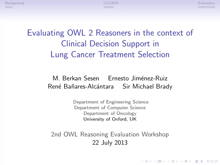 evaluating owl 2 reasoners in the context of clinical