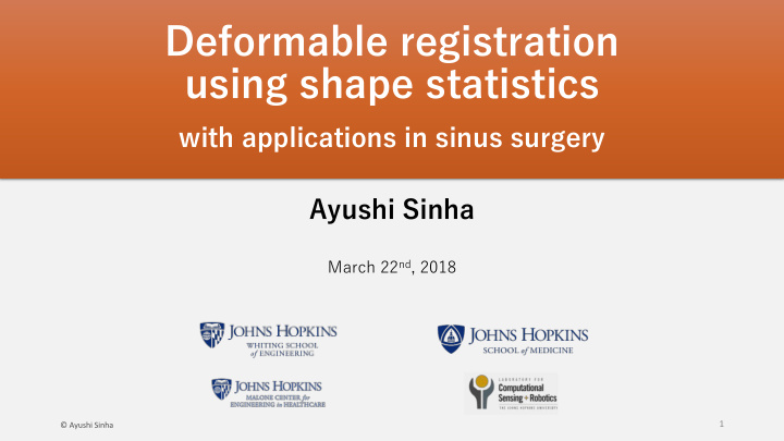 deformable registration using shape statistics