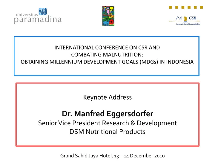 dr manfred eggersdorfer