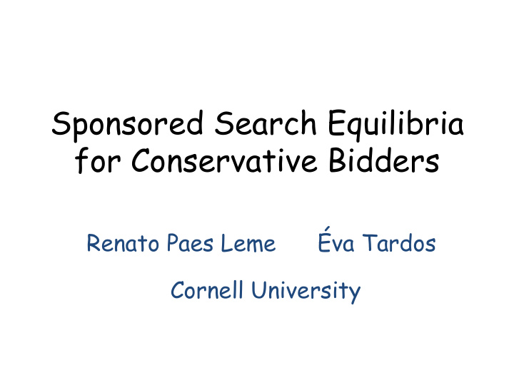 sponsored search equilibria