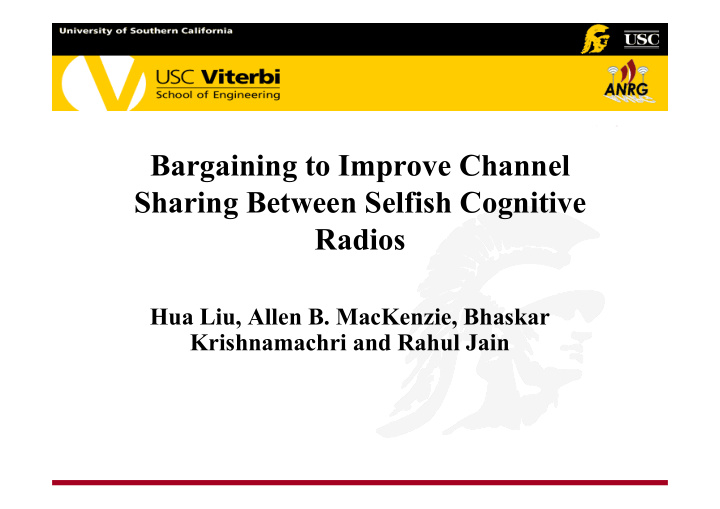 bargaining to improve channel sharing between selfish
