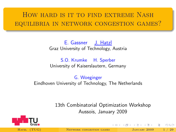 how hard is it to find extreme nash equilibria in network