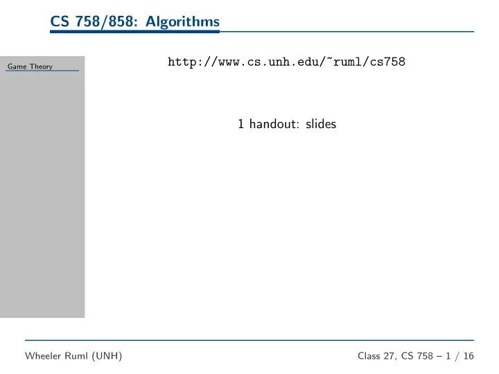 cs 758 858 algorithms