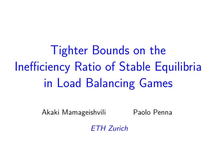 tighter bounds on the inefficiency ratio of stable
