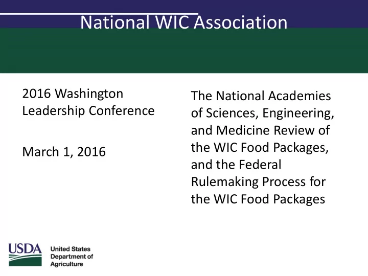 national wic association