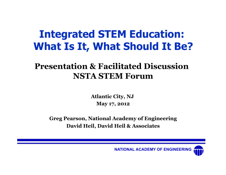 integrated stem education what is it what should it be