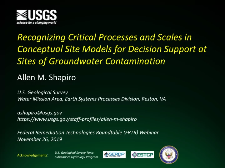 recognizing critical processes and scales in conceptual