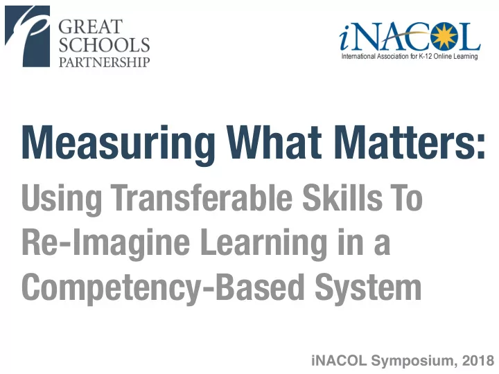 measuring what matters