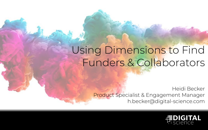 using dimensions to find funders collaborators