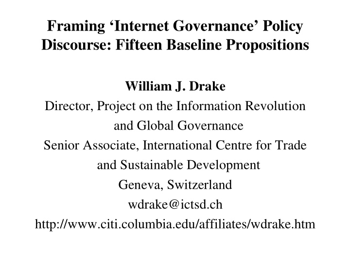 framing internet governance policy discourse fifteen