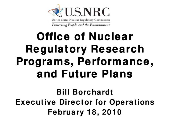 office of nuclear office of nuclear regulatory research