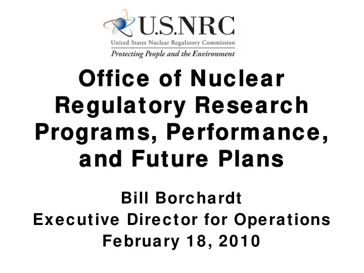 office of nuclear office of nuclear regulatory research