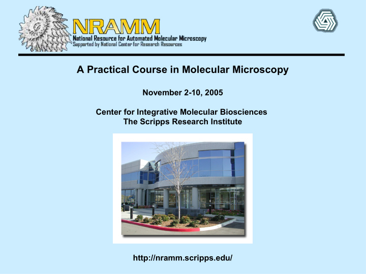 a practical course in molecular microscopy