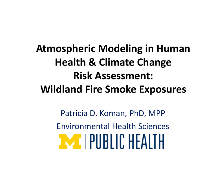 atmospheric modeling in human health climate change risk