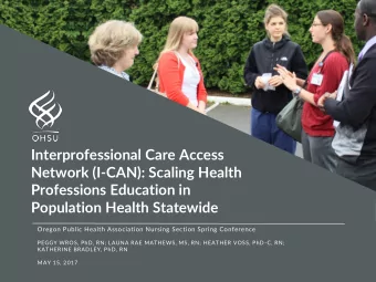 Title of Presentation  Network (I-CAN): Scaling Health  Professions Education in  Subtitle for