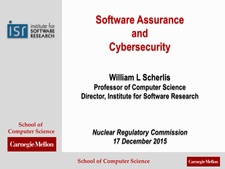 software assurance and cybersecurity