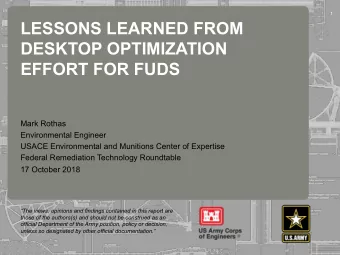 LESSONS LEARNED FROM  DESKTOP OPTIMIZATION  EFFORT FOR FUDS  237  217  200  80  252  237  217  200