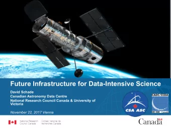 Future Infrastructure for Data-Intensive Science  David Schade  Canadian Astronomy Data Centre