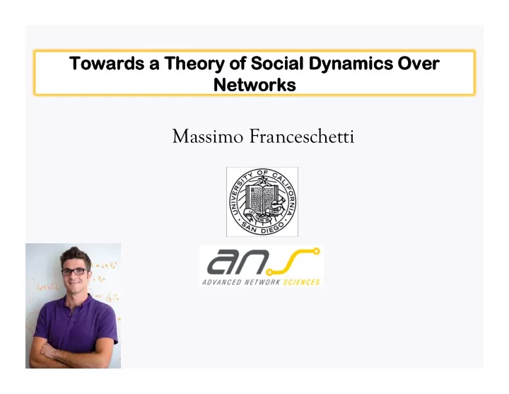 massimo franceschetti wha what is ne t is netw twor ork