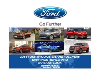2014 FOURTH QUARTER AND FULL YEAR  EARNINGS REVIEW AND  2015 OUTLOOK  JANUARY 29, 2015  JANUARY 29,