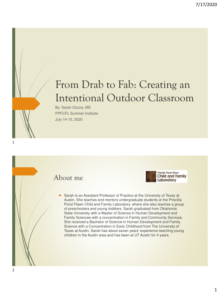 from drab to fab creating an intentional outdoor classroom