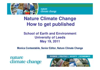 Nature Climate Change  How to get published  School of Earth and Environment  University of Leeds