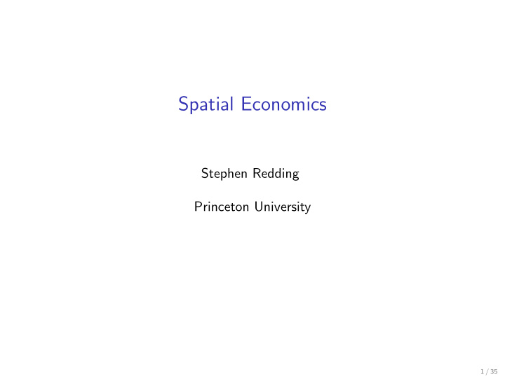 spatial economics