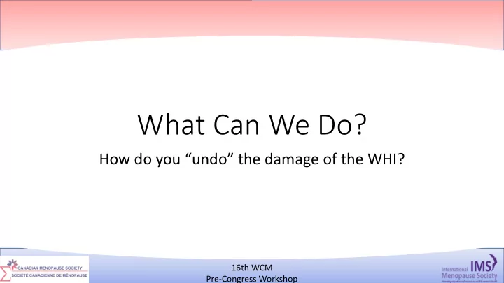 what can we do