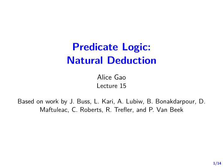 predicate logic natural deduction