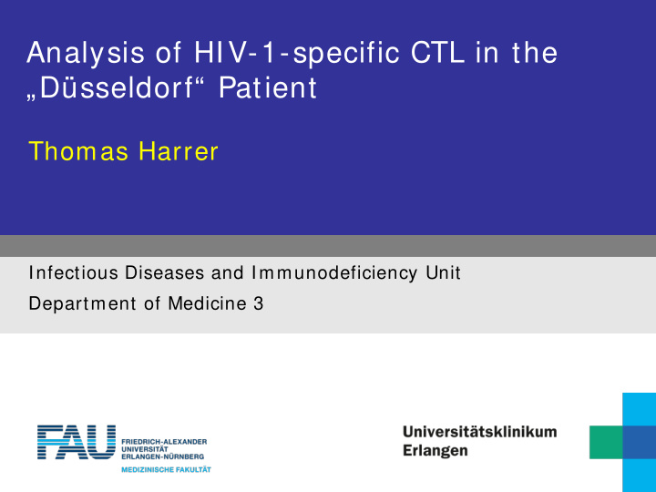 analysis of hiv 1 specific ctl in the d sseldorf patient