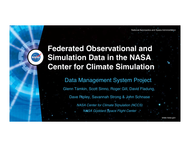 federated observational and simulation data in the nasa