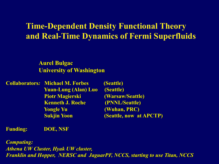 time dependent density functional theory and real time