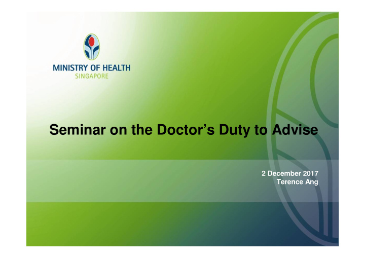 seminar on the doctor s duty to advise