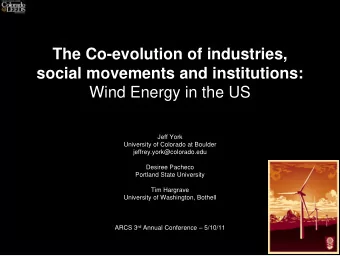 Jeff York  University of Colorado at Boulder  jeffrey.york@colorado.edu  Desiree Pacheco  Portland