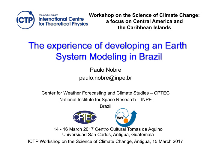 the experience of developing an earth system modeling in