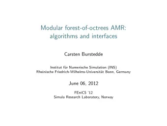 Modular forest-of-octrees AMR:  algorithms and interfaces  Carsten Burstedde  Institut f  ur
