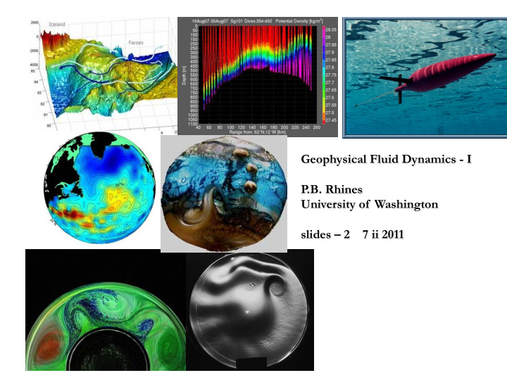 geophysical fluid dynamics i p b rhines university of