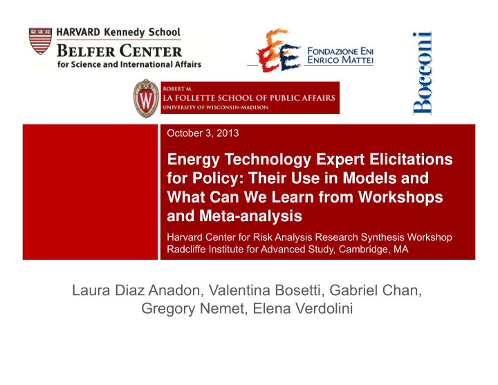 energy technology expert elicitations for policy their