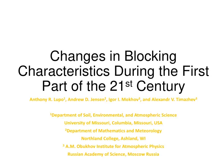 characteristics during the first