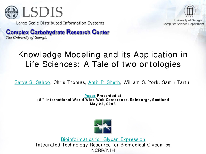 knowledge modeling and its application in life sciences a