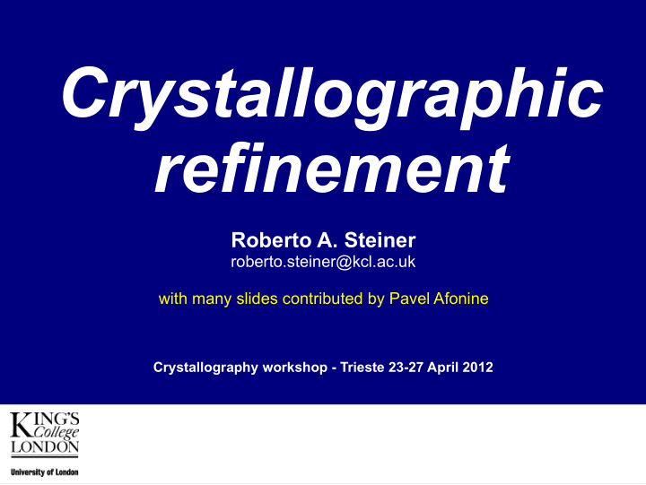 crystallographic refinement
