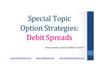 Special Topic  Option Strategies:  Debit Spreads  Brian Houston, Nison Cer0fied Trainer