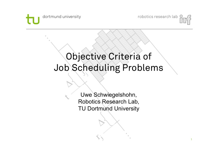 objective criteria of job scheduling problems