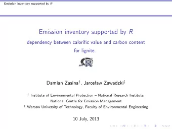 Emission inventory supported by R  dependency between calorific value and carbon content  for
