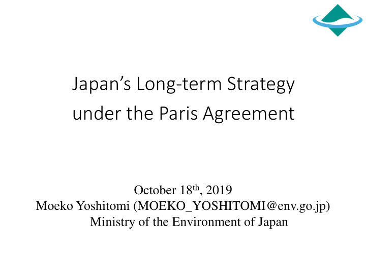 japan s long term strategy under the paris agreement