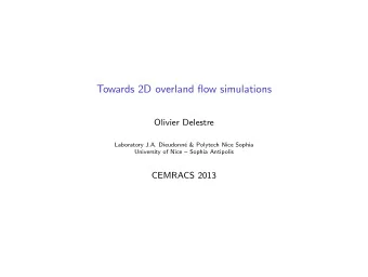 Towards 2D overland flow simulations  Olivier Delestre  Laboratory J.A. Dieudonn  e &amp;