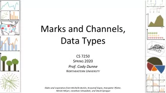 Marks and Channels,  Data Types  CS 7250 S PRING 2020  Prof. Cody Dunne N ORTHEASTERN U NIVERSITY
